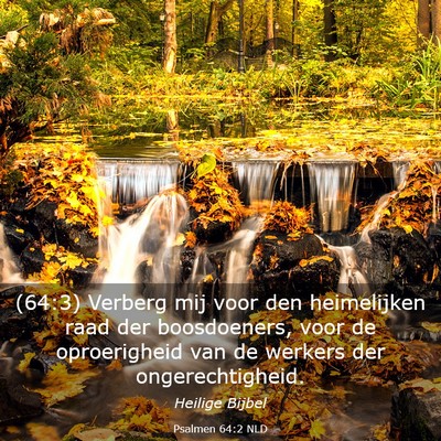 Picture 03 - Psalmen 64:2 NLD - (64:3) Verberg mij voor den heimelijken raad der - Bible Verse Picture