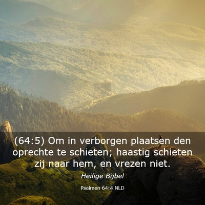 Picture 03 - Psalmen 64:4 NLD - (64:5) Om in verborgen plaatsen den oprechte te - Bible Verse Picture
