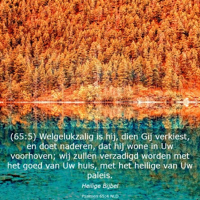 Picture 03 - Psalmen 65:4 NLD - (65:5) Welgelukzalig is hij, dien Gij verkiest, - Bible Verse Picture