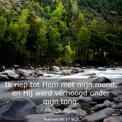 Picture 03 - Psalmen 66:17 NLD - Ik riep tot Hem met mijn mond, en Hij werd - Bible Verse Picture