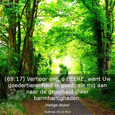 Picture 03 - Psalmen 69:16 NLD - (69:17) Verhoor mij, o HEERE, want Uw - Bible Verse Picture