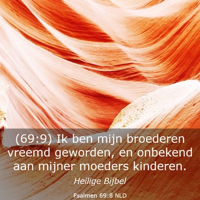Picture 03 - Psalmen 69:8 NLD - (69:9) Ik ben mijn broederen vreemd geworden, en - Bible Verse Picture
