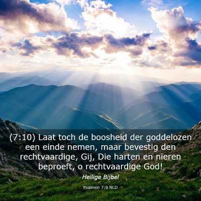 Picture 03 - Psalmen 7:9 NLD - (7:10) Laat toch de boosheid der goddelozen een - Bible Verse Picture
