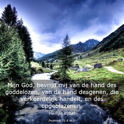 Picture 03 - Psalmen 71:4 NLD - Mijn God, bevrijd mij van de hand des goddelozen, - Bible Verse Picture