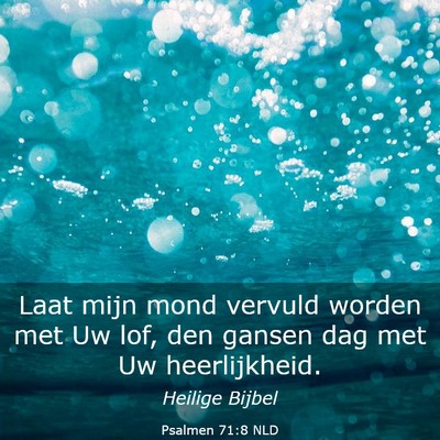 Picture 03 - Psalmen 71:8 NLD - Laat mijn mond vervuld worden met Uw lof, den - Bible Verse Picture