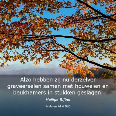 Picture 03 - Psalmen 74:6 NLD - Alzo hebben zij nu derzelver graveerselen samen - Bible Verse Picture