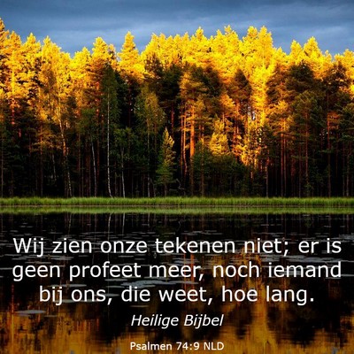 Picture 03 - Psalmen 74:9 NLD - Wij zien onze tekenen niet; er is geen profeet - Bible Verse Picture