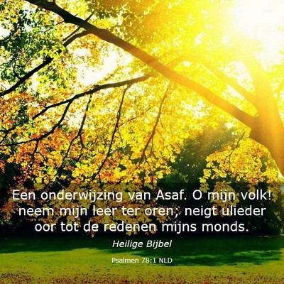 Picture 03 - Psalmen 78:1 NLD - Een onderwijzing van Asaf. O mijn volk! neem mijn - Bible Verse Picture