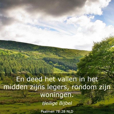 Picture 03 - Psalmen 78:28 NLD - En deed het vallen in het midden zijns legers, - Bible Verse Picture
