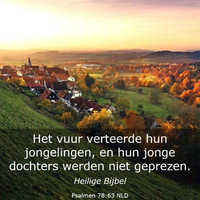 Picture 03 - Psalmen 78:63 NLD - Het vuur verteerde hun jongelingen, en hun jonge - Bible Verse Picture
