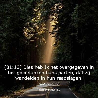 Picture 03 - Psalmen 81:12 NLD - (81:13) Dies heb Ik het overgegeven in het - Bible Verse Picture