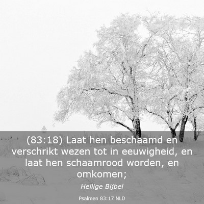 Picture 03 - Psalmen 83:17 NLD - (83:18) Laat hen beschaamd en verschrikt wezen - Bible Verse Picture