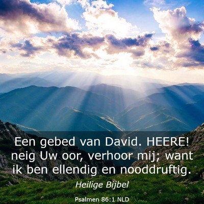 Picture 03 - Psalmen 86:1 NLD - Een gebed van David. HEERE! neig Uw oor, verhoor - Bible Verse Picture