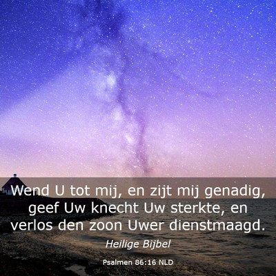Picture 03 - Psalmen 86:16 NLD - Wend U tot mij, en zijt mij genadig, geef Uw - Bible Verse Picture