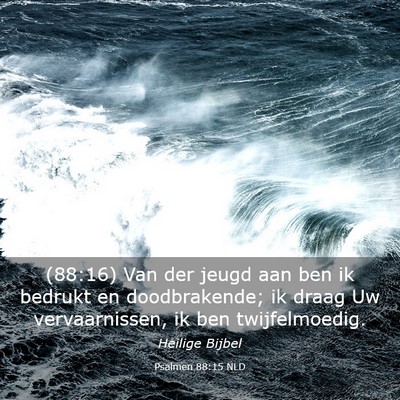 Picture 03 - Psalmen 88:15 NLD - (88:16) Van der jeugd aan ben ik bedrukt en - Bible Verse Picture