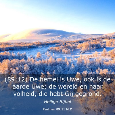 Picture 03 - Psalmen 89:11 NLD - (89:12) De hemel is Uwe, ook is de aarde Uwe; de - Bible Verse Picture