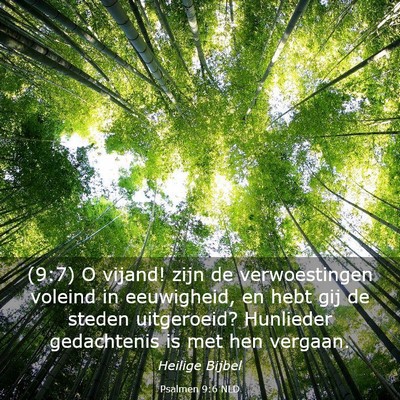 Picture 03 - Psalmen 9:6 NLD - (9:7) O vijand! zijn de verwoestingen voleind in - Bible Verse Picture