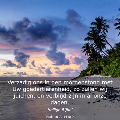 Picture 03 - Psalmen 90:14 NLD - Verzadig ons in den morgenstond met Uw - Bible Verse Picture