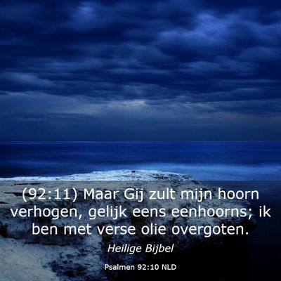 Picture 03 - Psalmen 92:10 NLD - (92:11) Maar Gij zult mijn hoorn verhogen, gelijk - Bible Verse Picture