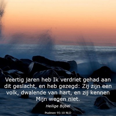 Picture 03 - Psalmen 95:10 NLD - Veertig jaren heb Ik verdriet gehad aan dit - Bible Verse Picture
