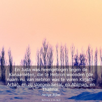 Picture 03 - Richtere 1:10 NLD - En Juda was heengetogen tegen de Kanaanieten, die - Bible Verse Picture