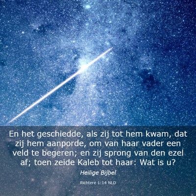 Picture 03 - Richtere 1:14 NLD - En het geschiedde, als zij tot hem kwam, dat zij - Bible Verse Picture