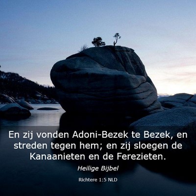 Picture 03 - Richtere 1:5 NLD - En zij vonden Adoni-Bezek te Bezek, en streden - Bible Verse Picture