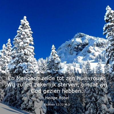 Picture 03 - Richtere 13:22 NLD - En Manoach zeide tot zijn huisvrouw: Wij zullen - Bible Verse Picture