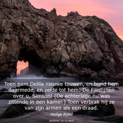 Picture 03 - Richtere 16:12 NLD - Toen nam Delila nieuwe touwen, en bond hem - Bible Verse Picture