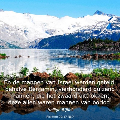 Picture 03 - Richtere 20:17 NLD - En de mannen van Israel werden geteld, behalve - Bible Verse Picture