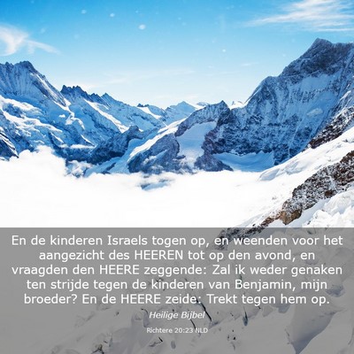 Picture 03 - Richtere 20:23 NLD - En de kinderen Israels togen op, en weenden voor - Bible Verse Picture