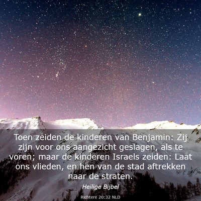 Picture 03 - Richtere 20:32 NLD - Toen zeiden de kinderen van Benjamin: Zij zijn - Bible Verse Picture