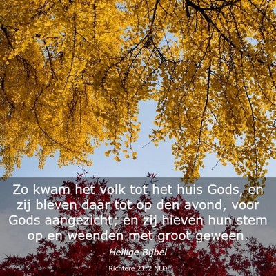 Picture 03 - Richtere 21:2 NLD - Zo kwam het volk tot het huis Gods, en zij bleven - Bible Verse Picture