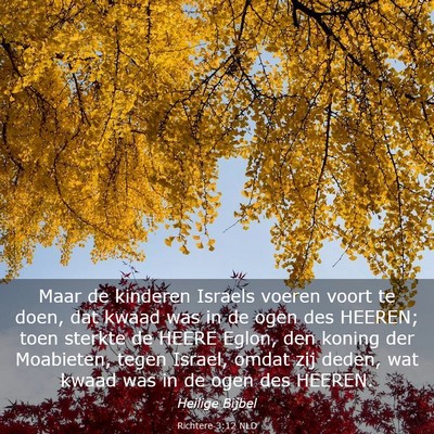 Picture 03 - Richtere 3:12 NLD - Maar de kinderen Israels voeren voort te doen, - Bible Verse Picture