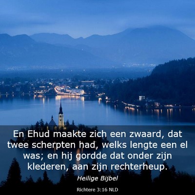 Picture 03 - Richtere 3:16 NLD - En Ehud maakte zich een zwaard, dat twee - Bible Verse Picture