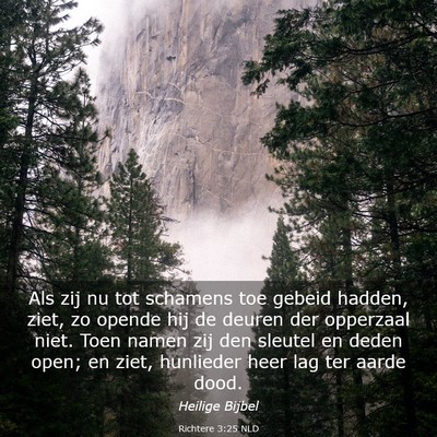 Picture 03 - Richtere 3:25 NLD - Als zij nu tot schamens toe gebeid hadden, ziet, - Bible Verse Picture
