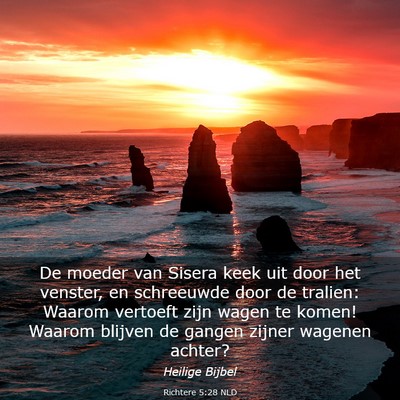 Picture 03 - Richtere 5:28 NLD - De moeder van Sisera keek uit door het venster, - Bible Verse Picture