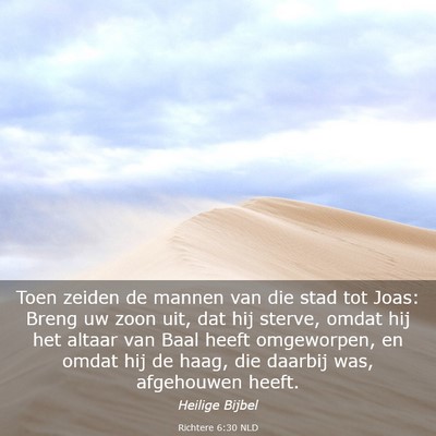 Picture 03 - Richtere 6:30 NLD - Toen zeiden de mannen van die stad tot Joas: - Bible Verse Picture