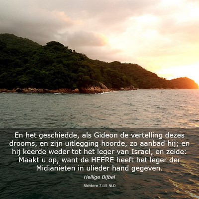Picture 03 - Richtere 7:15 NLD - En het geschiedde, als Gideon de vertelling dezes - Bible Verse Picture