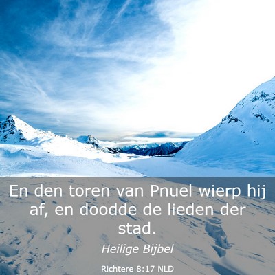 Picture 03 - Richtere 8:17 NLD - En den toren van Pnuel wierp hij af, en doodde de - Bible Verse Picture