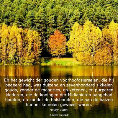 Picture 03 - Richtere 8:26 NLD - En het gewicht der gouden voorhoofdsierselen, die - Bible Verse Picture