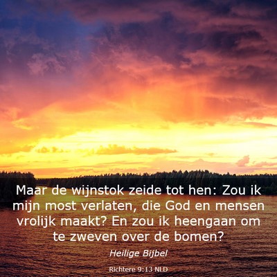 Picture 03 - Richtere 9:13 NLD - Maar de wijnstok zeide tot hen: Zou ik mijn most - Bible Verse Picture