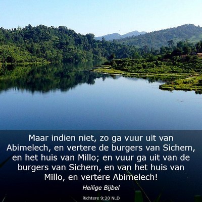 Picture 03 - Richtere 9:20 NLD - Maar indien niet, zo ga vuur uit van Abimelech, - Bible Verse Picture