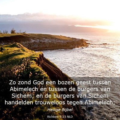 Picture 03 - Richtere 9:23 NLD - Zo zond God een bozen geest tussen Abimelech en - Bible Verse Picture