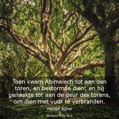 Picture 03 - Richtere 9:52 NLD - Toen kwam Abimelech tot aan den toren, en - Bible Verse Picture