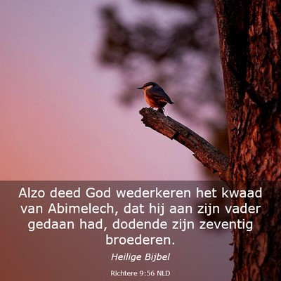 Picture 03 - Richtere 9:56 NLD - Alzo deed God wederkeren het kwaad van Abimelech, - Bible Verse Picture
