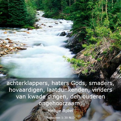 Picture 03 - Romeinen 1:30 NLD - achterklappers, haters Gods, smaders, - Bible Verse Picture