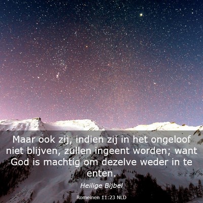 Picture 03 - Romeinen 11:23 NLD - Maar ook zij, indien zij in het ongeloof niet - Bible Verse Picture