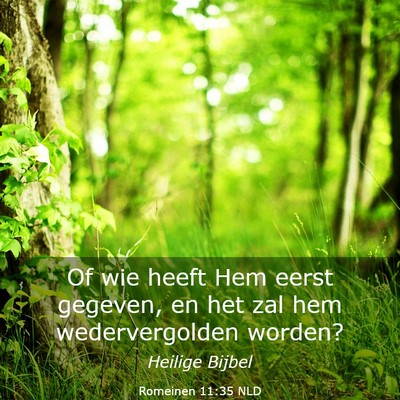 Picture 03 - Romeinen 11:35 NLD - Of wie heeft Hem eerst gegeven, en het zal hem - Bible Verse Picture