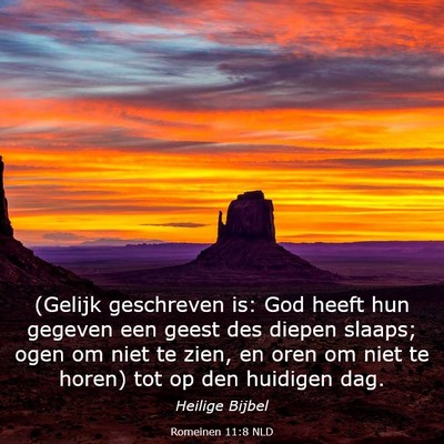 Picture 03 - Romeinen 11:8 NLD - (Gelijk geschreven is: God heeft hun gegeven een - Bible Verse Picture